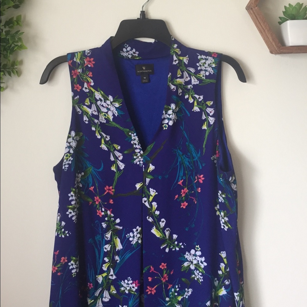 Floral Worthington Sleeveless Dress - Picture 4 of 6